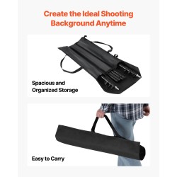 Säädettävä taustateline hiiliteräs 85–298 cm 10x10 jalkaa musta