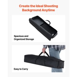 Säädettävä taustateline hiiliteräs musta 145–260 cm korkeus 139–306 cm leveys