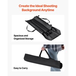 Säädettävä hiiliteräs taustateline valokuvaukseen 72–213 cm korkeus 139–306 cm leveys