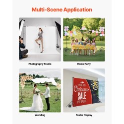 Säädettävä taustateline hiiliteräs 72–198 cm 198×300 cm 5 poikkitankoa