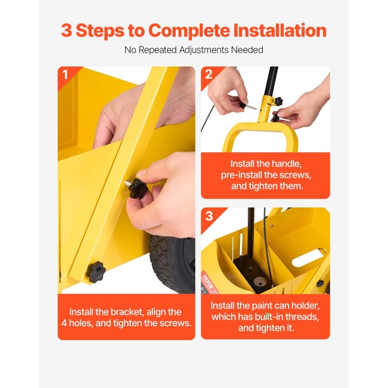 Rajaus- ja linjamaalauskone hiilirakenneteräsrunko säädettävä 56–102 mm viivanleveys taitettava nelipyöräinen säilytystilalla