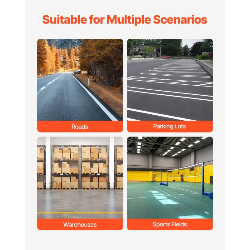 Rajaus- ja linjamaalauskone hiilirakenneteräsrunko säädettävä 56–102 mm viivanleveys taitettava nelipyöräinen säilytystilalla