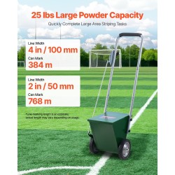 Kuivajauheviivamerkitsin hiilirakenneteräsrunkoinen urheilukentille 11,3 kg säiliöllä 50 ja 100 mm