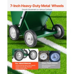 Kuivajauheviivamerkitsin hiiliteräsrunko 22,7 kg kapasiteetti säädettävä viivanleveys 7-tuumaiset metallipyörät urheilukentille