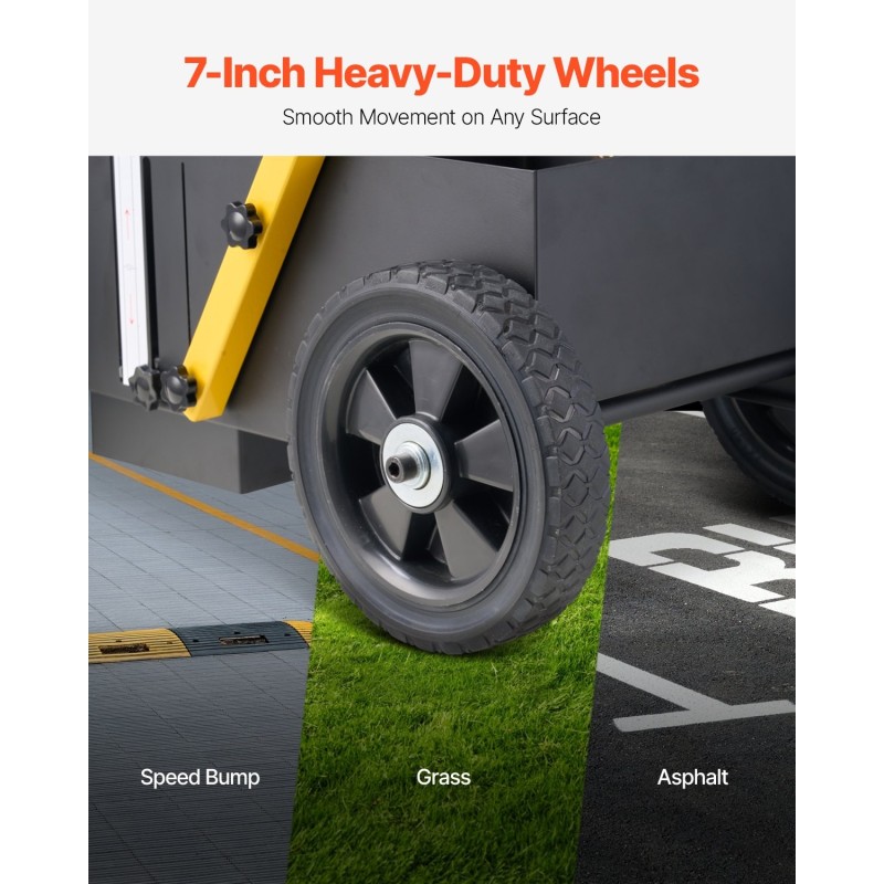 Linjamaalauskone työnnettävä 4-pyöräinen hiilirakenneteräksinen runko säädettävä viivanleveys 56–102 mm säilytyskori 5–6