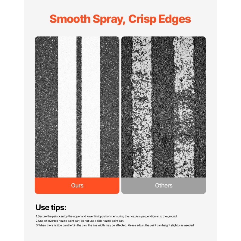 Jälkiviivauskone hiilirakenneteräsrunko säädettävä viivanleveys 56–102 mm 4-pyöräinen työnnettävä