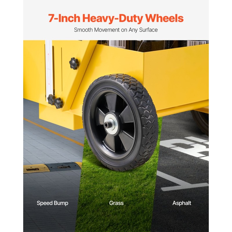 Jälkiviivauskone hiilirakenneteräsrunko säädettävä viivanleveys 56–102 mm 4-pyöräinen työnnettävä