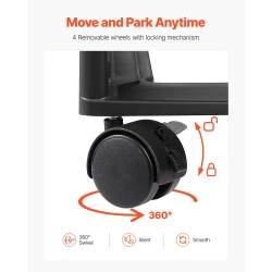 Rullaava PP säilytyskärry 6 läpinäkyvää laatikkoa 4 lukittavaa pyörää