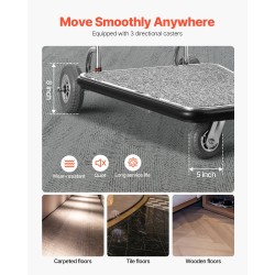 Matkatavaravaunu ruostumattomasta teräksestä 272 kg kantavuus pinoamismallinen kolmipyöräinen