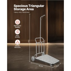 Matkatavaravaunu ruostumattomasta teräksestä 272 kg kantavuus pinoamismallinen kolmipyöräinen