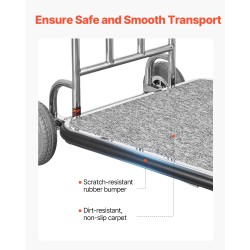 Matkatavaravaunu ruostumattomasta teräksestä 272 kg kantavuus pinoamismallinen kolmipyöräinen