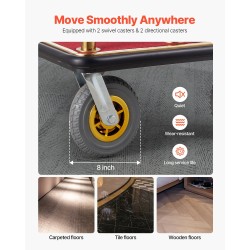 Matkatavaravaunu ruostumattomasta teräksestä 680 kg kantokyky neljällä kumipyörällä hotellikäyttöön