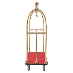 Matkatavaravaunu ruostumattomasta teräksestä 680 kg kantokyky neljällä kumipyörällä hotellikäyttöön