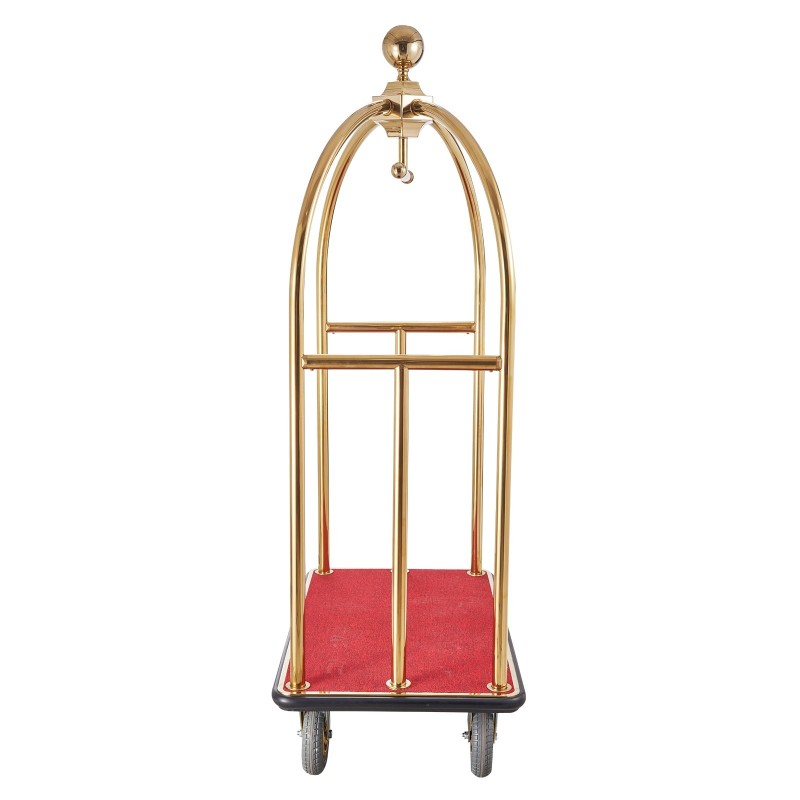 Matkatavaravaunu ruostumattomasta teräksestä 680 kg kantokyky neljällä kumipyörällä hotellikäyttöön