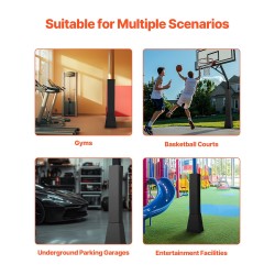 Koripallotelineen PVC-pintainen vaahtopylvässuoja neliöpylväille 152–180 mm säänkestävä