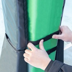 Koripallotelineen PVC-pintainen vaahtopylvässuoja neliöpylväille 152–180 mm säänkestävä