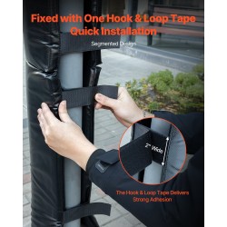 Koripallotelineen tolppasuoja PVC-verkkomateriaali helmipehmuste 1800 mm musta