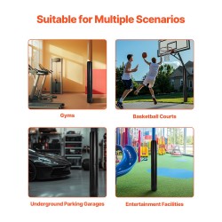 Koripallotelineen tolppasuoja PVC-verkkomateriaali helmipehmuste 1800 mm musta