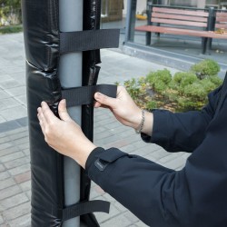 Koripallotelineen tolppasuoja PVC-verkkomateriaali helmipehmuste 1800 mm musta