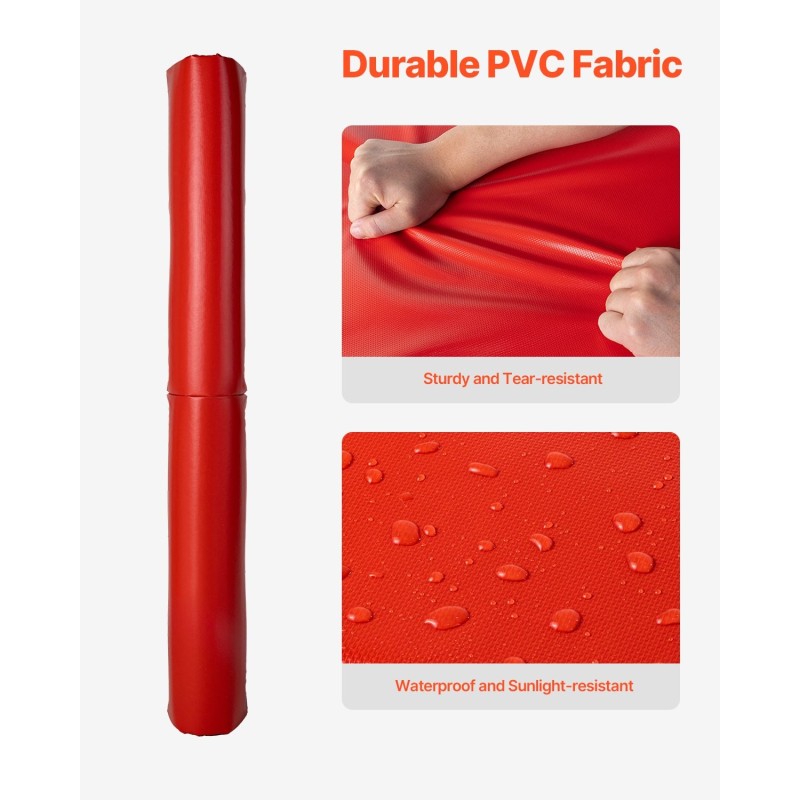 Koripallotelineen pylvässuoja PVC-verkkomuovi korkeatiheyksinen vaahto 1800 mm korkea punainen