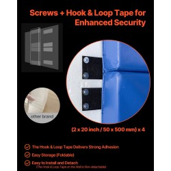 Seinäpehmuste seinään kiinnitettävä PVC-verkkokangas pehelumi-ydin 1800x600x50 mm sininen