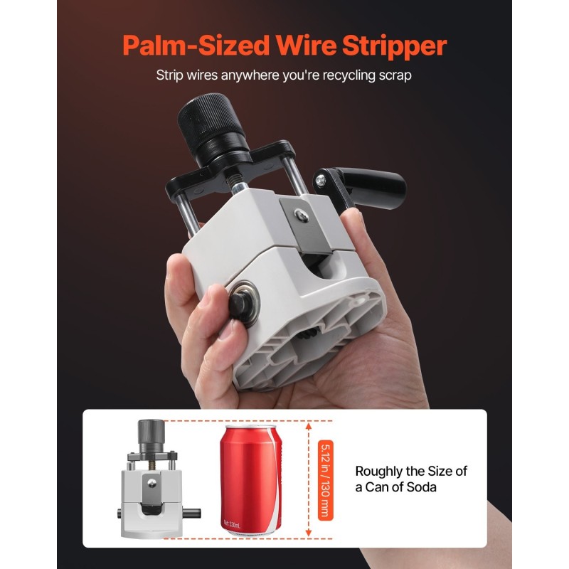 Johdonkuorintalaite 1,5–25 mm käsikäyttöön tai porakoneelle