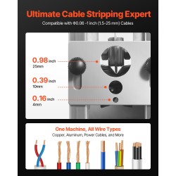 Johdonkuorintalaite alumiinirunkoinen 1,5-25 mm manuaali tai porakonekäyttö