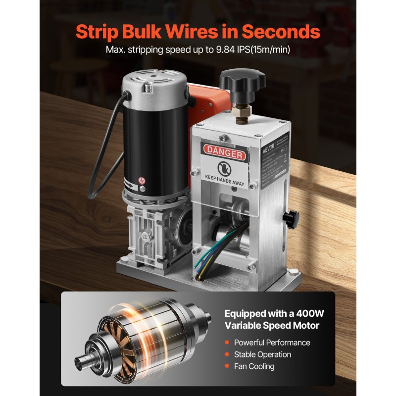 Kaapelinkuorintakone automaattinen sähköinen 400 W 1,5–40 mm seosteräs- ja alumiinirunkoinen
