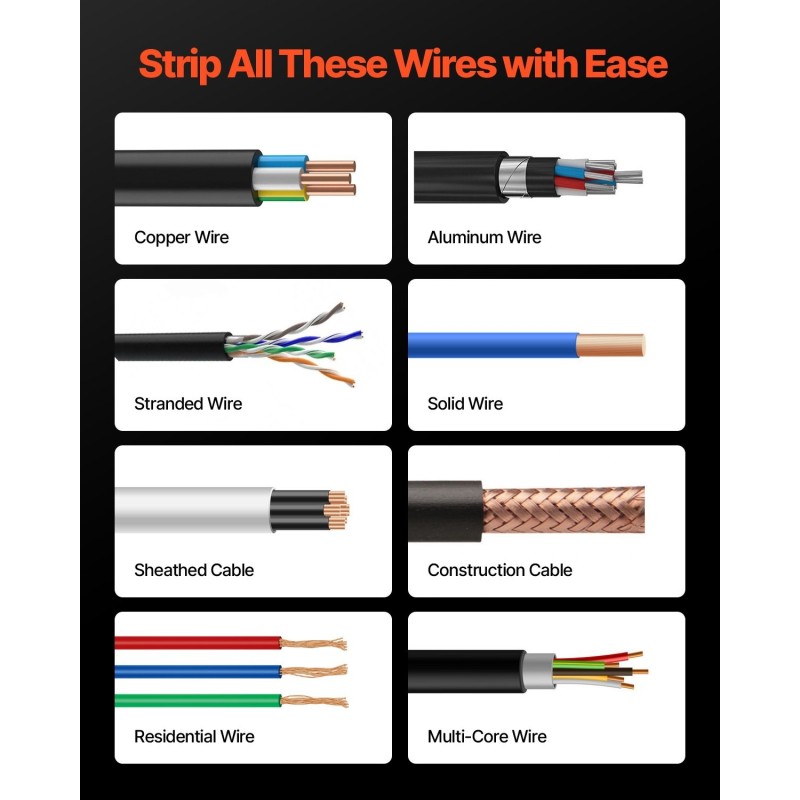 Kaapelinkuorintakone automaattinen sähköinen 400 W 1,5–40 mm seosteräs- ja alumiinirunkoinen