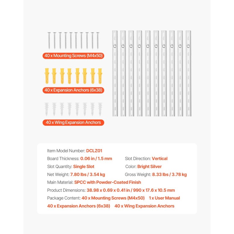 Seinähyllykiskot SPCC-teräs 990 mm 10 kpl yksittäisellä uralla jauhemaalattu kirkas hopea