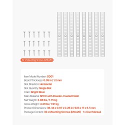 Hyllykiskot 8 kpl korkealujuuksinen teräs jauhemaalattu 923 mm uppoasennus yksi ura