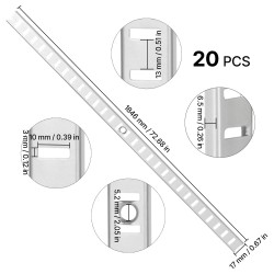 Hyllykiskosarja SPCC-teräs 20 kpl 1846 mm säädettävä kaappeihin ja seinähyllyihin