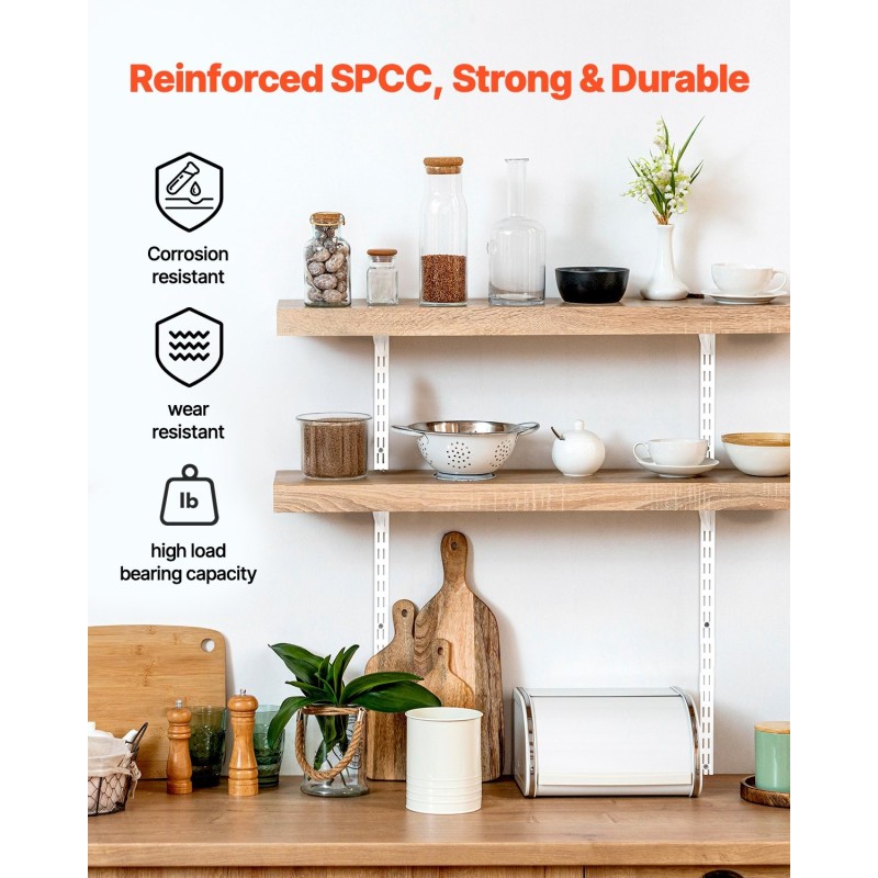 Seinähyllykiskot SPCC-teräs 1536 mm valkoinen kaksoisura säädettävä