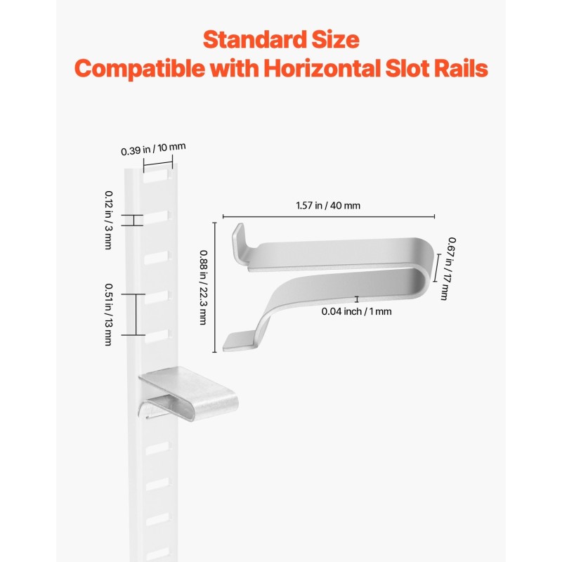 Hyllynkiinnikkeet vaakakiskoille säädettävät sinkkipinnoitettu teräs 40 kpl