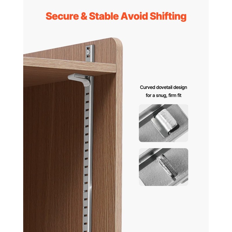 Hyllynkiinnikkeet vaakakiskoille säädettävät sinkkipinnoitettu teräs 40 kpl