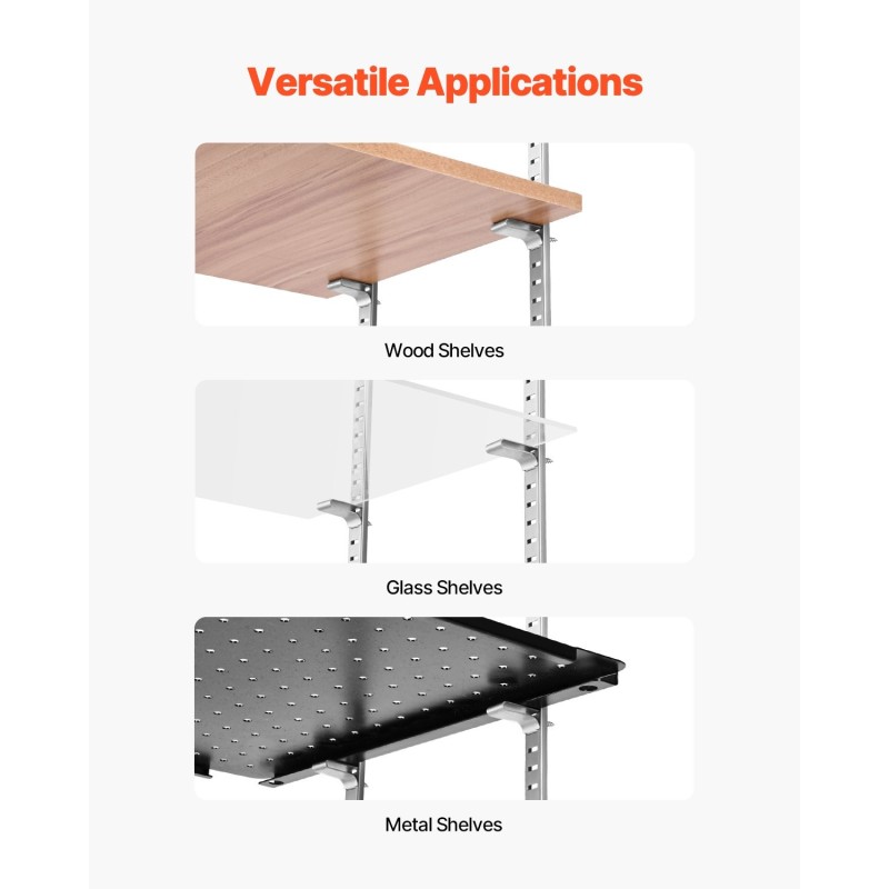 Hyllynkiinnikkeet vaakakiskoille säädettävät sinkkipinnoitettu teräs 40 kpl