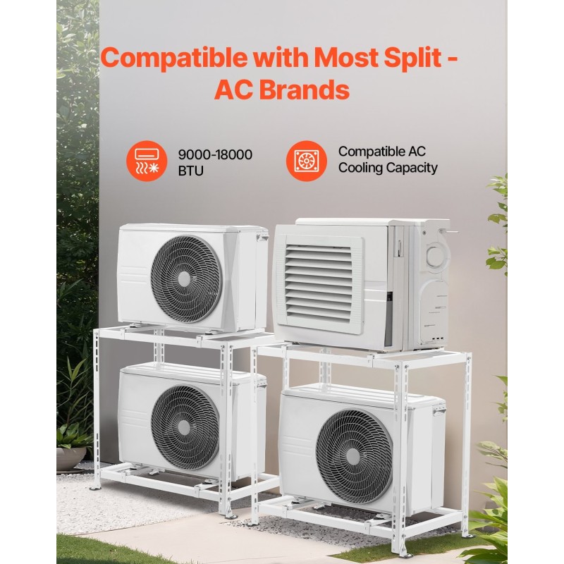 Lattiateline ilmalämpöpumpun ulkoyksikölle galvanoitu teräs säädettävä korkeus 250 kg