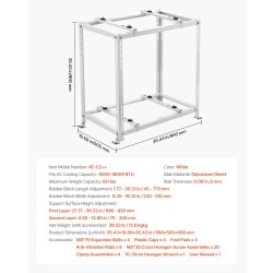 Lattiateline ilmalämpöpumpun ulkoyksikölle galvanoitu teräs säädettävä korkeus 250 kg