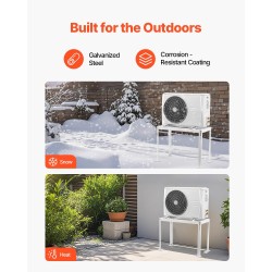 Lattiateline ilmalämpöpumpun ulkoyksikölle sinkitty teräs säädettävä korkeus 200 kg valkoinen