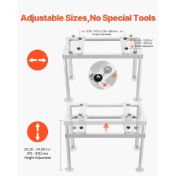 Lattiateline ilmalämpöpumpun ulkoyksikölle sinkitty teräs säädettävä korkeus 200 kg valkoinen
