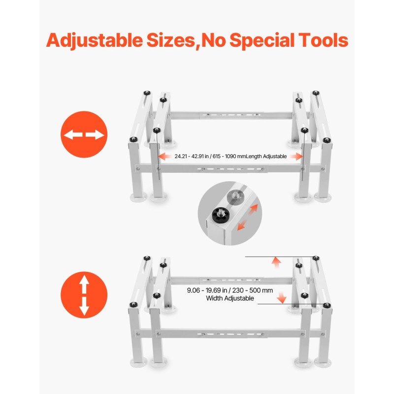 Maajalusta sinkitty teräs 710–1200 mm ulkoyksikölle 350 kg