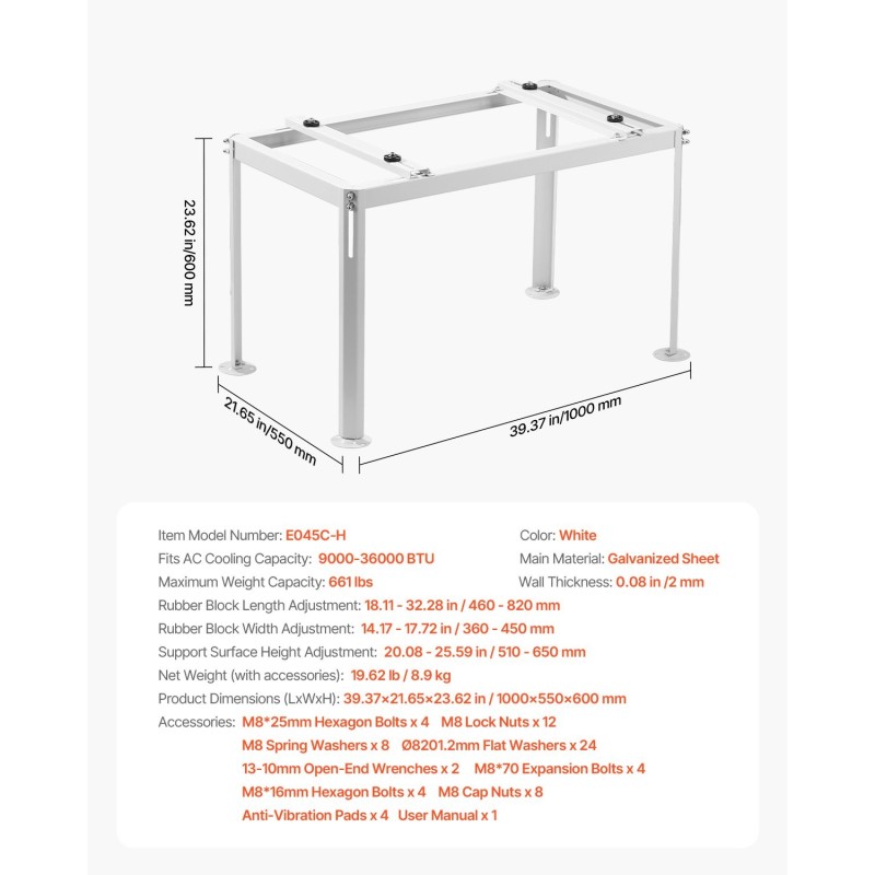 Mini split -lattiateline sinkitty teräs sääkestävä 1000x550x600 mm 300 kg