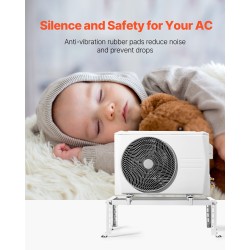 Maahan asennettava mini-split-teline sinkitty teräs säädettävä 900–24000 BTU 250 kg