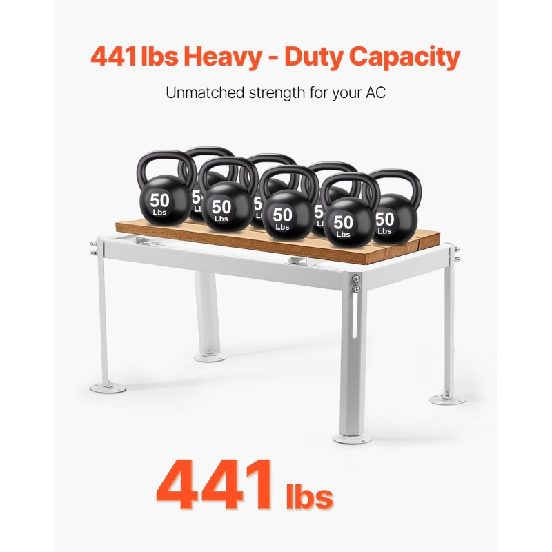 Ilmastointilaitteen lattiateline galvanoitua terästä säädettävä korkeus 200 kg kantavuus