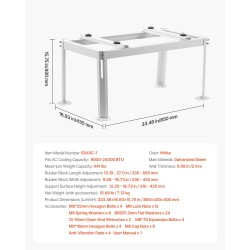 Ilmastointilaitteen lattiateline galvanoitua terästä säädettävä korkeus 200 kg kantavuus