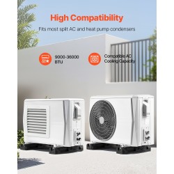 Lattia-asennettava pohjalevy minisplit- ja ilmalämpöpumpuille kumi-alumiini 1000 kg