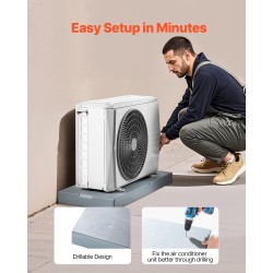 Ulkoyksikön alusta mini-split säänkestävä polypropeeni 181 kg kantavuus