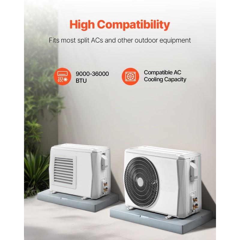 Ulkoyksikön alusta mini-split säänkestävä polypropeeni 181 kg kantavuus