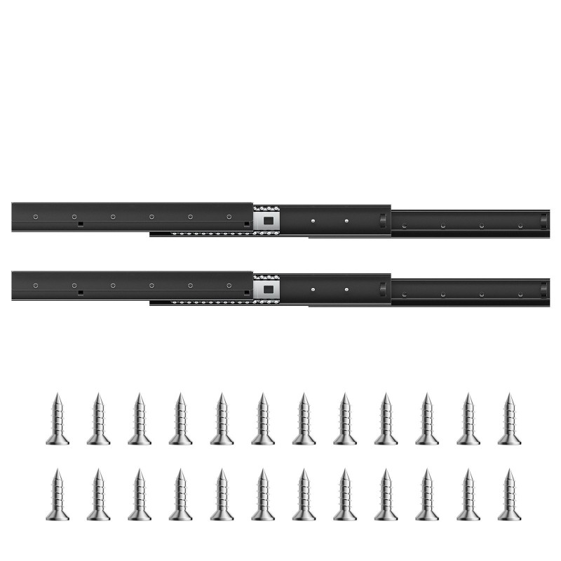 Laatikkokiskot hiiliterästä 400 mm täyden ulosvedon vaimentimella 1 pari