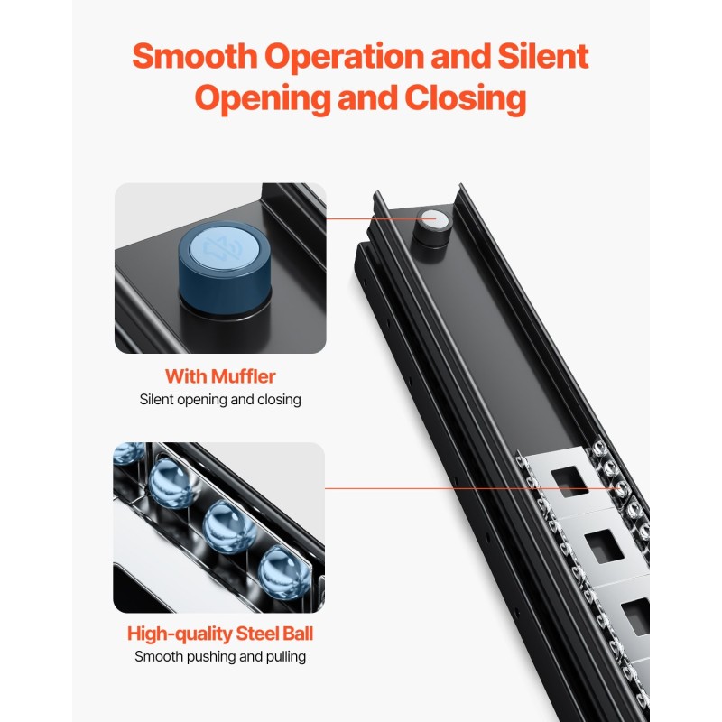 Laatikkokiskot alasa-asenteiset hiiliteräksiset 600 mm täysi ulosveto 117 kg 1 pari